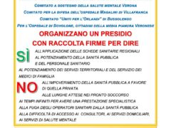 PD VERONA INVITA ISCRITTI E SIMPATIZZANTI AD ADERIRE AL PRESIDIO DI SABATO PER LA SANITÀ PUBBLICA INDETTO DAI COMITATI DEI CITTADINI