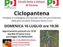 CICLOPANTENA: GUIDA AL COMPLETAMENTO DELLA CICLABILE DELLA VALPANTENA DOMENICA 16 LUGLIO ORE 10.30 GIARDINI SANTA CROCE CON CIRCOLI PD SESTA E OTTAVA CIRCOSCRIZIONE